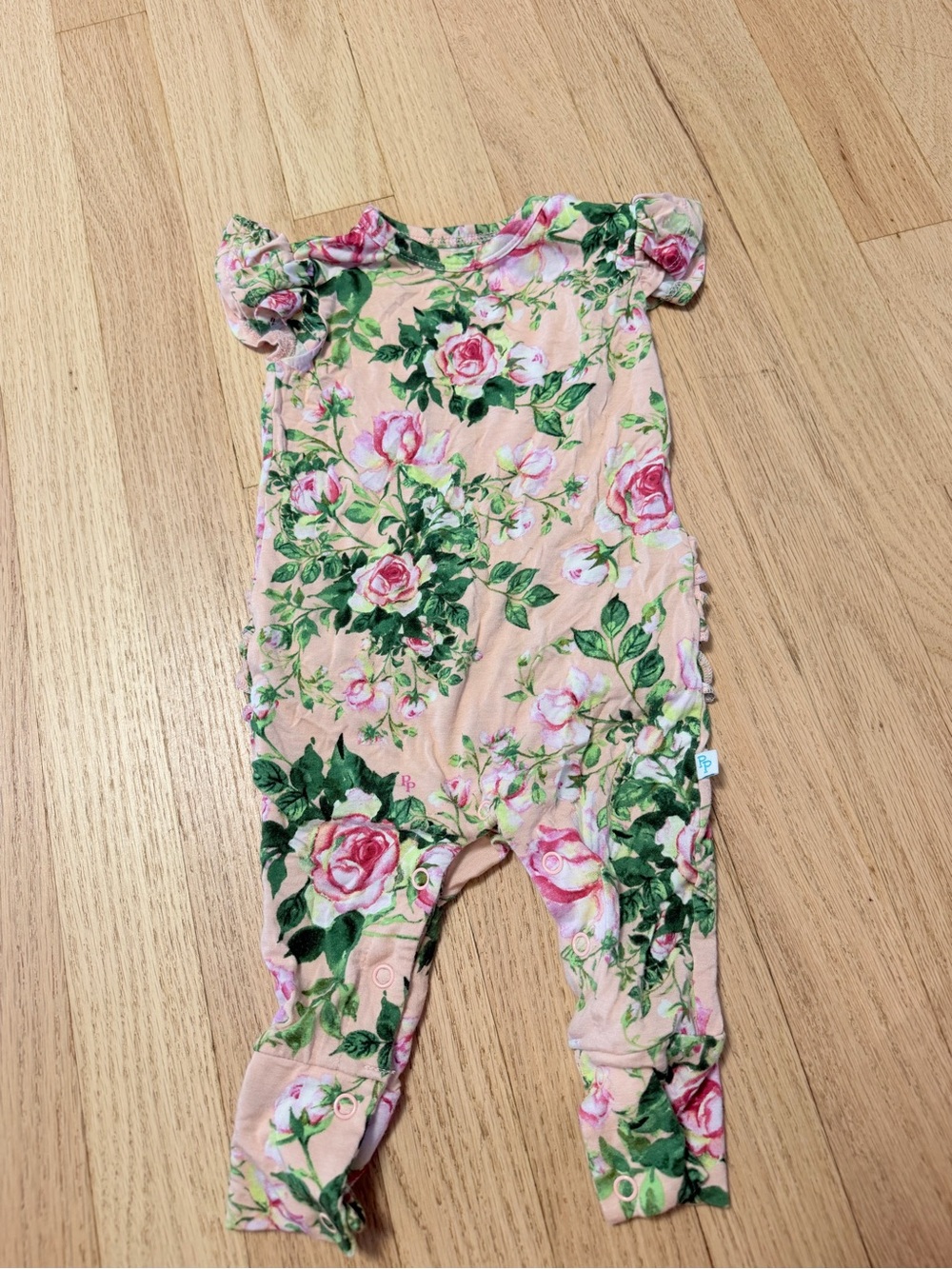 Posh Penaut Floral Pink Girls' Romper - Kids Bottoms
